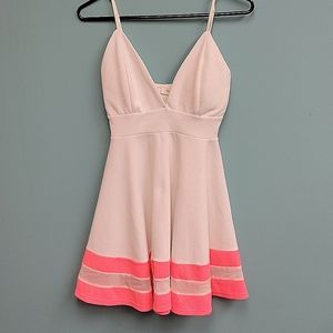 Sweetheart Skater Dress with See-through Sheer Paneling